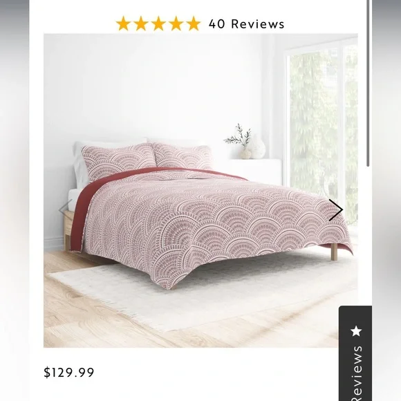 NWT Queen size Quilt Coverlet 3 piece set - Picture 3 of 5